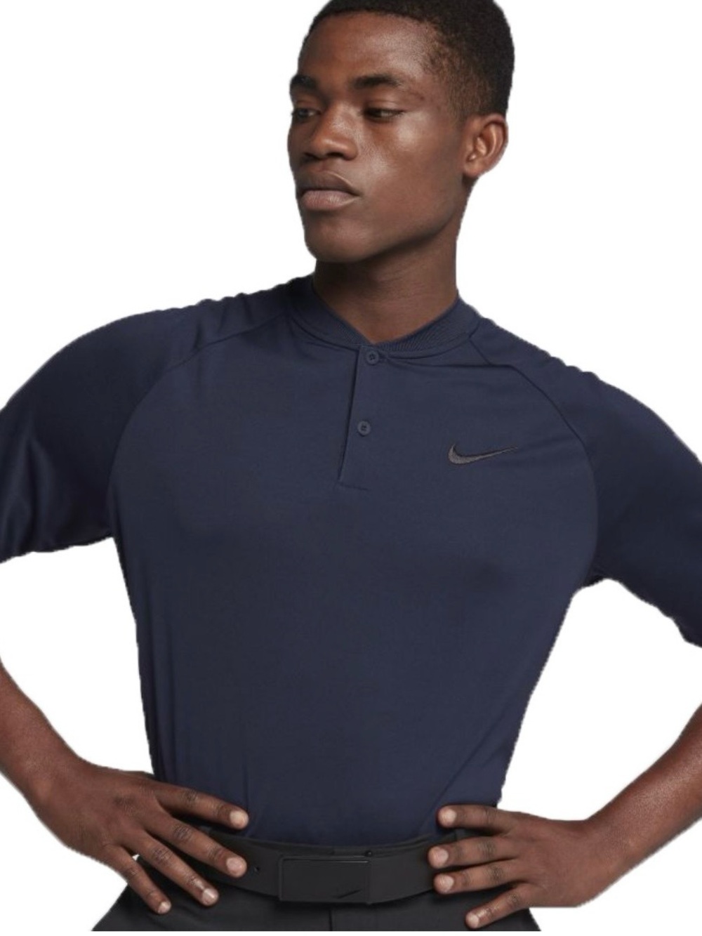 Nike Men's Black Dri-FIT Henley Golf polo